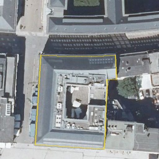 Luftbild Kaiserstraße 72-74, 76133 Karlsruhe — Flurstück 146 mit Grundstücksgrenze