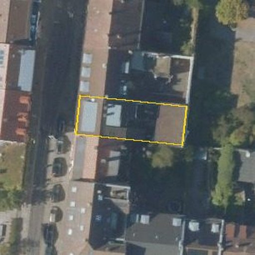 Luftbild Schillerstraße 19, 76135 Karlsruhe, Flurstück 4407 mit Grundstücksgrenze