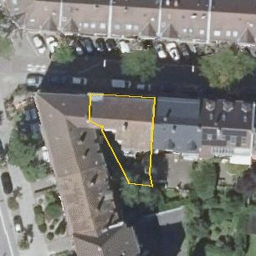 Luftbild Winterstraße 2, 76137 Karlsruhe — Flurstück 2496 mit Grundstücksgrenze