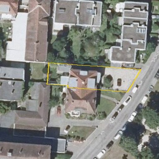 Luftbild Beiertheimer Allee 76, 76137 Karlsruhe — Flurstück 9296/1 mit Grundstücksgrenze