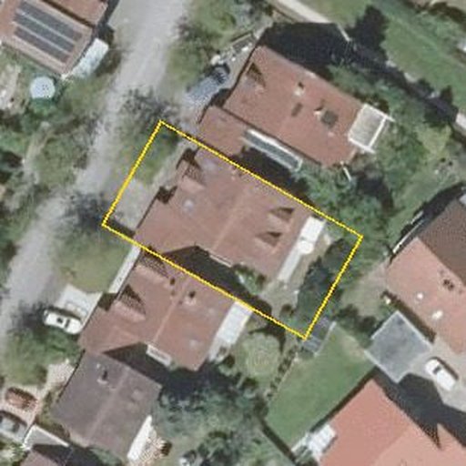 Luftbild Dessauer Straße 8, 76139 Karlsruhe — Flurstück 73364 mit Grundstücksgrenze