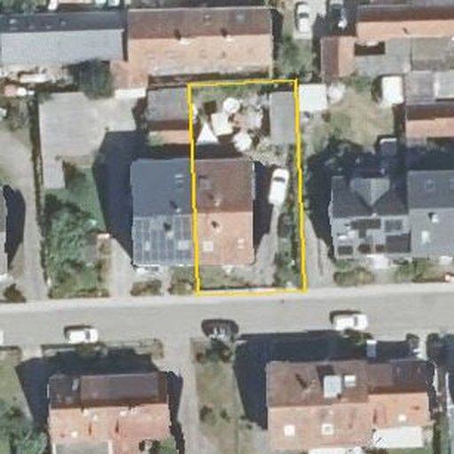 Luftbild Föhrenweg 43, 76149 Karlsruhe — Flurstück 6137 mit Grundstücksgrenze