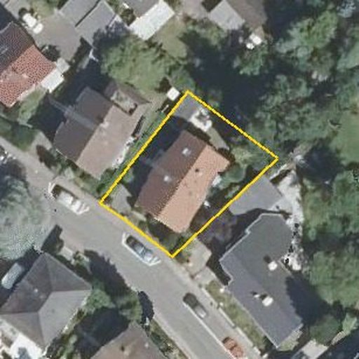 Luftbild Flughafenstraße 32, 76149 Karlsruhe — Flurstück 6507 mit Grundstücksgrenze