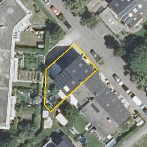 Luftbild Grünewaldstraße 7, 76149 Karlsruhe — Flurstück 7740 mit Grundstücksgrenze