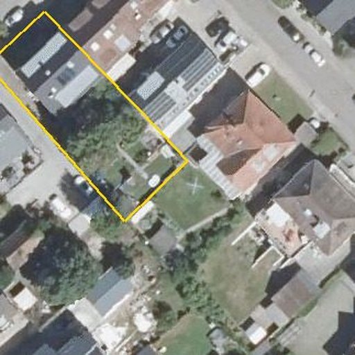 Luftbild Alte Friedrichstraße 66, 76149 Karlsruhe — Flurstück 297/7 mit Grundstücksgrenze