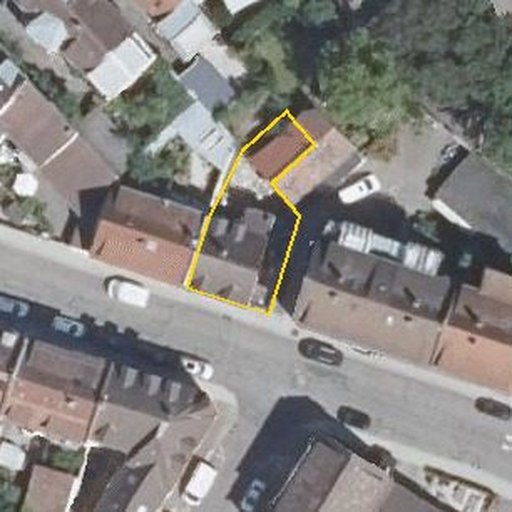 Luftbild Pfalzstraße 21, 76189 Karlsruhe — Flurstück 15246 mit Grundstücksgrenze
