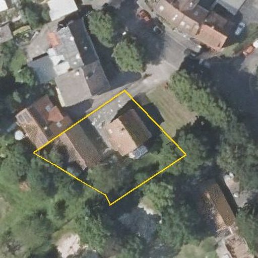 Luftbild Schlossbergstraße 10, 76228 Karlsruhe — Flurstück 20026/1 mit Grundstücksgrenze