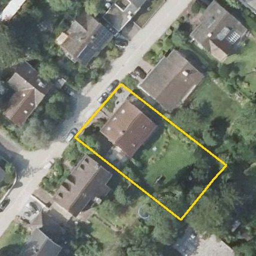 Luftbild Steinhofstraße 40, 76228 Karlsruhe — Flurstück 21533 mit Grundstücksgrenze