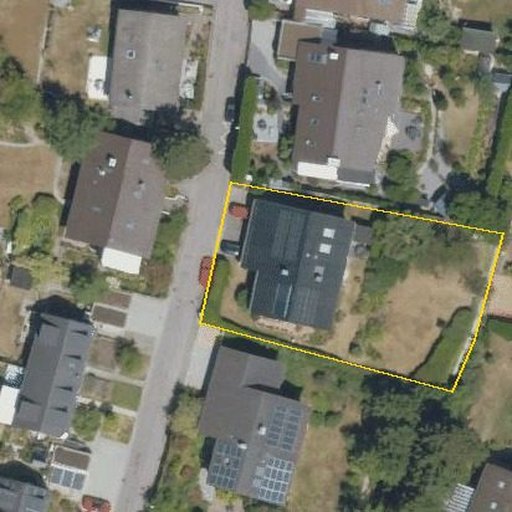 Luftbild Neuenbürger Straße 21, 76228 Karlsruhe, Flurstück 72092 mit Grundstücksgrenze