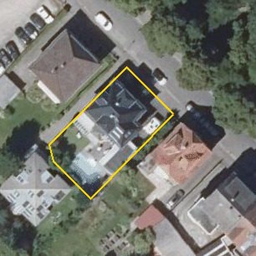 Luftbild Mühlenstraße 77, 76275 Ettlingen — Flurstück 720/21 mit Grundstücksgrenze