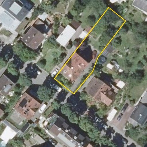 Luftbild Neuwiesenrebenstraße 6a, 76275 Ettlingen — Flurstück 4266 mit Grundstücksgrenze
