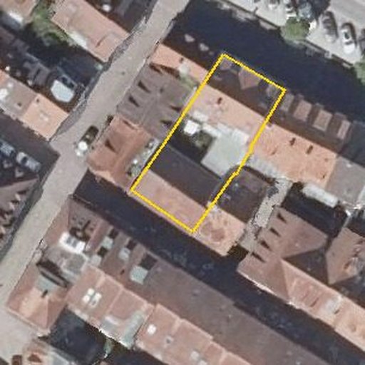 Luftbild Pforzheimer Straße 10, 76275 Ettlingen — Flurstück 10 mit Grundstücksgrenze