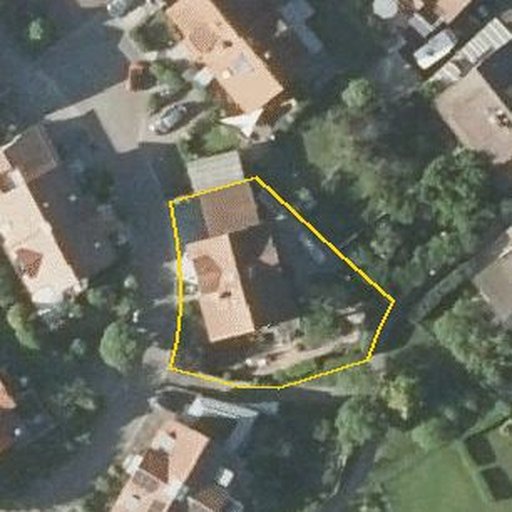 Luftbild Stechpalmweg 6, 76275 Ettlingen — Flurstück 3045 mit Grundstücksgrenze