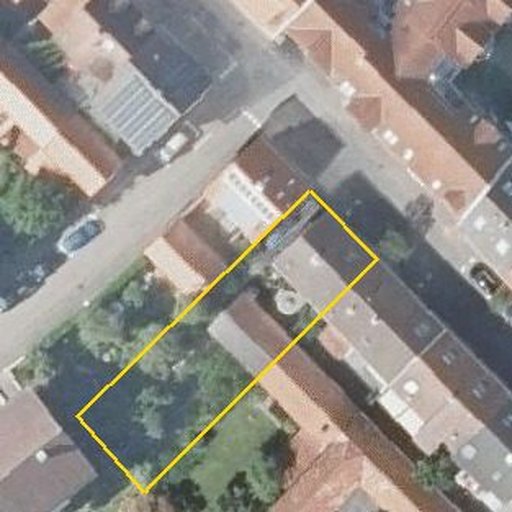 Luftbild Gartenstraße 11, 76356 Weingarten (Baden) — Flurstück 4262/6 mit Grundstücksgrenze