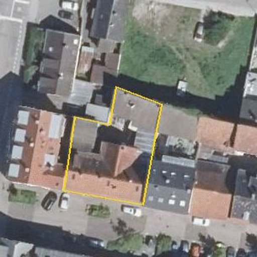Luftbild Ritterstraße 33, 76437 Rastatt — Flurstück 810 mit Grundstücksgrenze