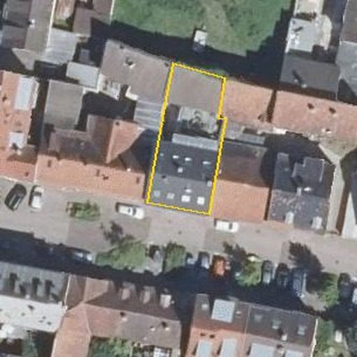 Luftbild Ritterstraße 35, 76437 Rastatt — Flurstück 812 mit Grundstücksgrenze