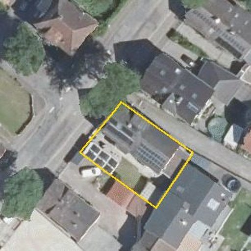 Luftbild Blumenstraße 18, 76437 Rastatt — Flurstück 79/1 mit Grundstücksgrenze