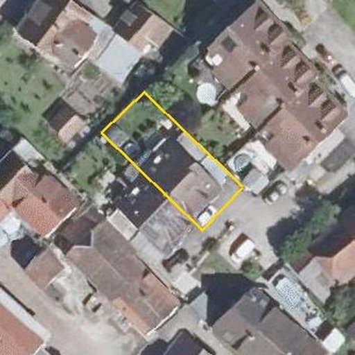 Luftbild Alte Friedhofstraße 11, 76470 Ötigheim — Flurstück 226/10 mit Grundstücksgrenze