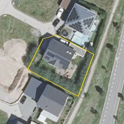 Luftbild Fremersbergstraße 38, 76470 Ötigheim — Flurstück 10022 mit Grundstücksgrenze