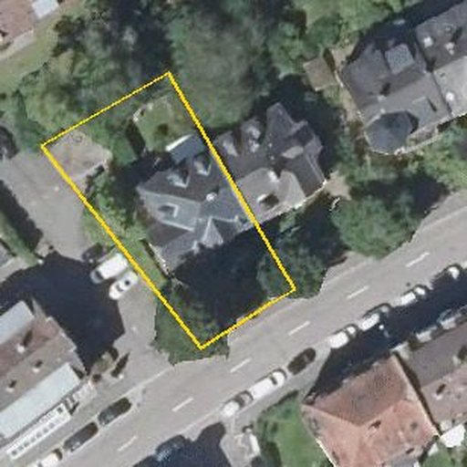 Luftbild Fremersbergstraße 34, 76530 Baden-Baden — Flurstück 2021/21 mit Grundstücksgrenze