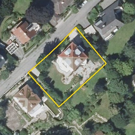 Luftbild Markgrafenstraße 34, 76530 Baden-Baden — Flurstück 2518/16 mit Grundstücksgrenze