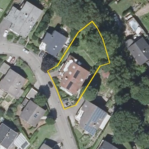 Luftbild Lehnbergring 58, 76532 Baden-Baden — Flurstück 4455 mit Grundstücksgrenze