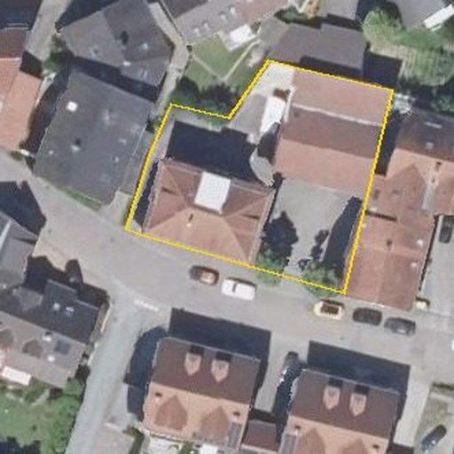 Luftbild Franz-Rauch-Straße 1a, 76547 Sinzheim — Flurstück 317/6 mit Grundstücksgrenze