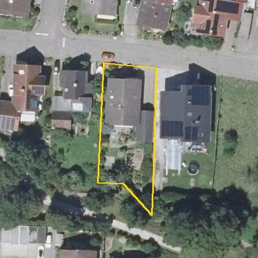 Luftbild Vormberger Straße 28, 76547 Sinzheim — Flurstück 15359 mit Grundstücksgrenze