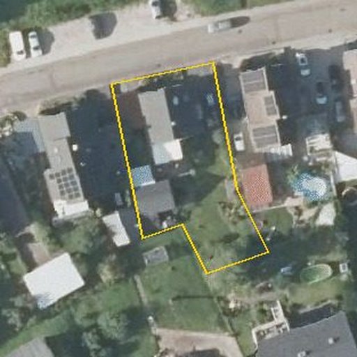 Luftbild Marktstraße 13, 76593 Gernsbach — Flurstück 2245/1 mit Grundstücksgrenze