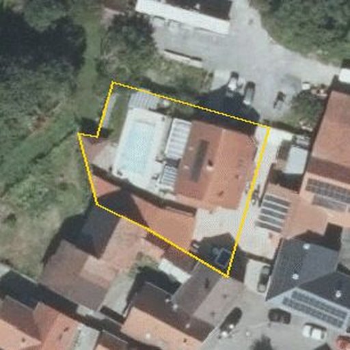 Luftbild Schubertstraße 14a, 76703 Unteröwisheim — Flurstück 441/1 mit Grundstücksgrenze