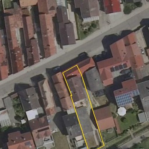 Luftbild Saarstraße 49, 76870 Kandel — Flurstück 07567100000560______ mit Grundstücksgrenze