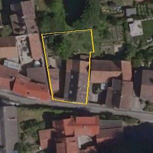 Luftbild Übergasse 15, 76889 Dörrenbach — Flurstück 07536600000164______ mit Grundstücksgrenze