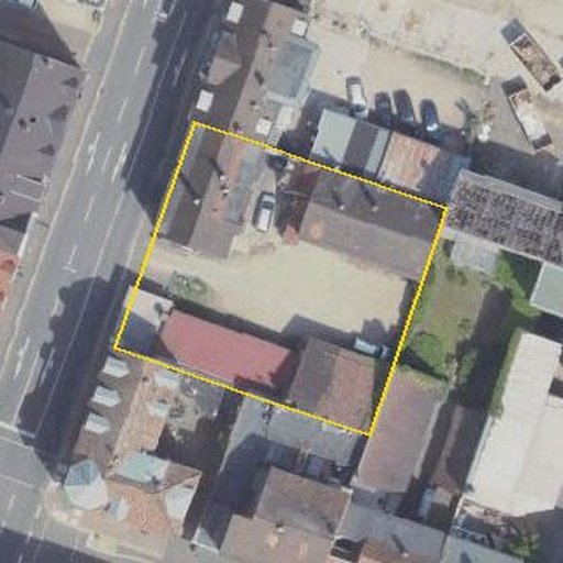 Luftbild Okenstraße 42, 77652 Offenburg — Flurstück 819/19 mit Grundstücksgrenze