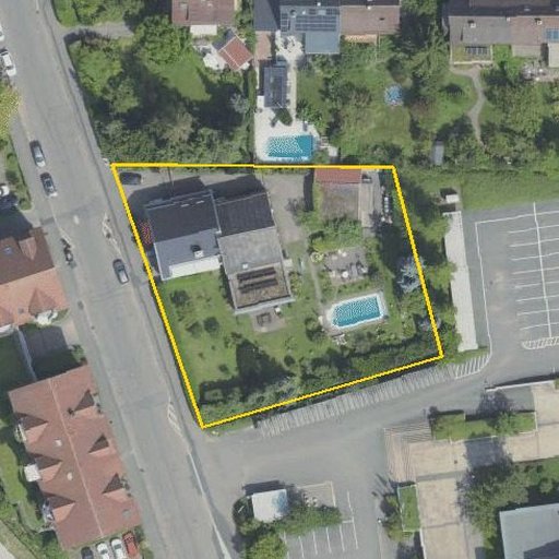 Luftbild Zähringerstraße 35, 77652 Offenburg — Flurstück 2473 mit Grundstücksgrenze