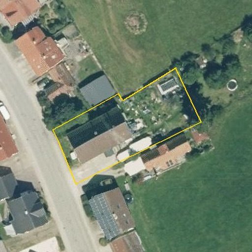 Luftbild Hauptstraße 37, 78073 Bad Dürrheim — Flurstück 264 mit Grundstücksgrenze