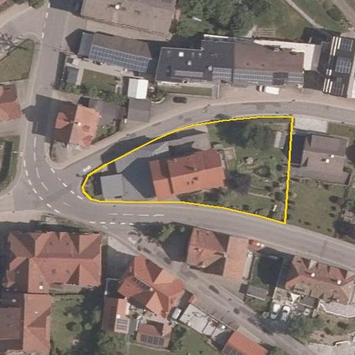 Luftbild Schönwälder Straße 1, 78136 Schonach im Schwarzwald — Flurstück 152 mit Grundstücksgrenze