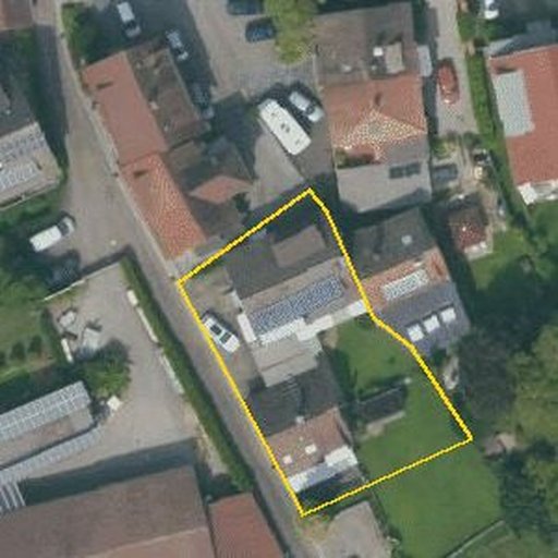 Luftbild Wendlinger Straße 31 a, 79111 Freiburg im Breisgau — Flurstück 20976/5 mit Grundstücksgrenze
