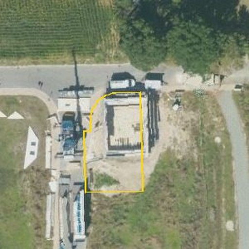 Luftbild Schneckenweg 26, 79206 Breisach am Rhein — Flurstück 3511 mit Grundstücksgrenze