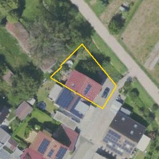 Luftbild Maiackerring 38a, 79279 Vörstetten — Flurstück 3806/1 mit Grundstücksgrenze