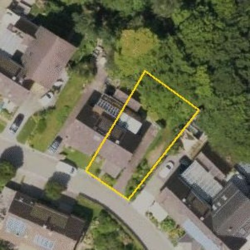 Luftbild Rosenweg 8, 79348 Freiamt — Flurstück 17/15 mit Grundstücksgrenze