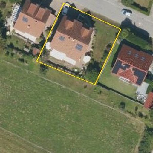 Luftbild Alte Poststraße 1, 79597 Schallbach — Flurstück 3431 mit Grundstücksgrenze