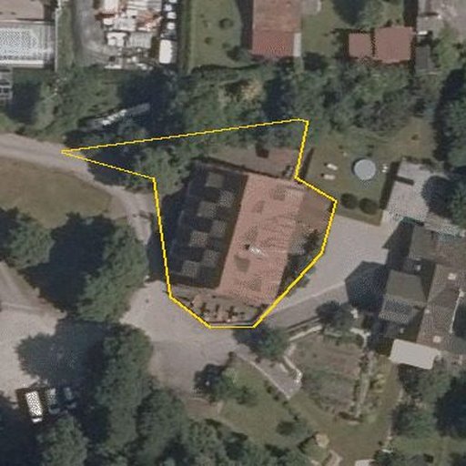 Luftbild Guggenmühle 15, 79801 Hohentengen am Hochrhein — Flurstück 1713/3 mit Grundstücksgrenze