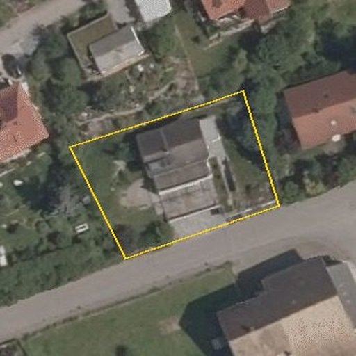 Luftbild Dorfstraße 12, 79807 Lottstetten — Flurstück 1663/8 mit Grundstücksgrenze