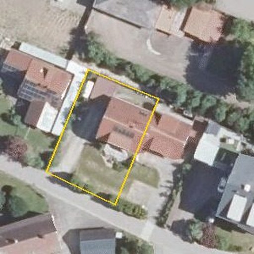 Luftbild Kreuzstraße 19/1, 88376 Königseggwald — Flurstück 175/6 mit Grundstücksgrenze