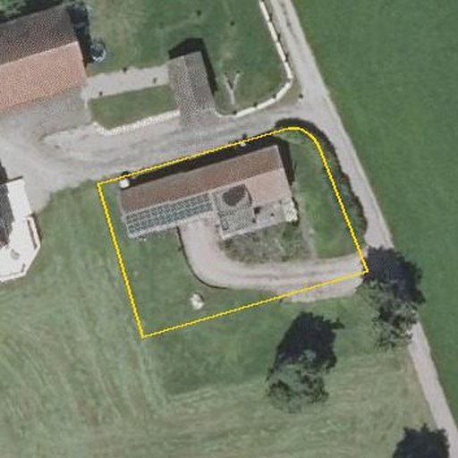 Luftbild Maierhofstraße 9, 88441 Mittelbiberach — Flurstück 98/35 mit Grundstücksgrenze