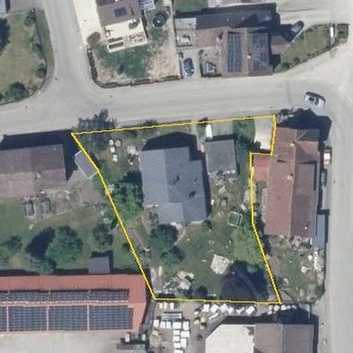 Luftbild Blücherstraße 5, 89547 Gerstetten, Flurstück 2279/1 mit Grundstücksgrenze