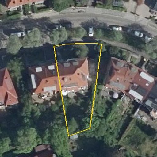 Luftbild Rückertstraße 11, 99096 Erfurt, Flurstück 110/63 mit Grundstücksgrenze