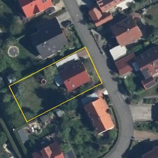 Luftbild Gartensiedlung 35, 99441 Großschwabhausen — Flurstück 165327008010400048__ mit Grundstücksgrenze