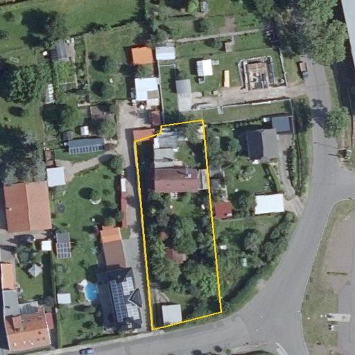 Luftbild Gothaer Straße 10, 99885 Ohrdruf, Flurstück 419 mit Grundstücksgrenze