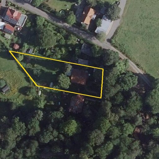 Luftbild Am Finkenberg 15, 99887 Georgenthal — Flurstück 16242100400041______ mit Grundstücksgrenze